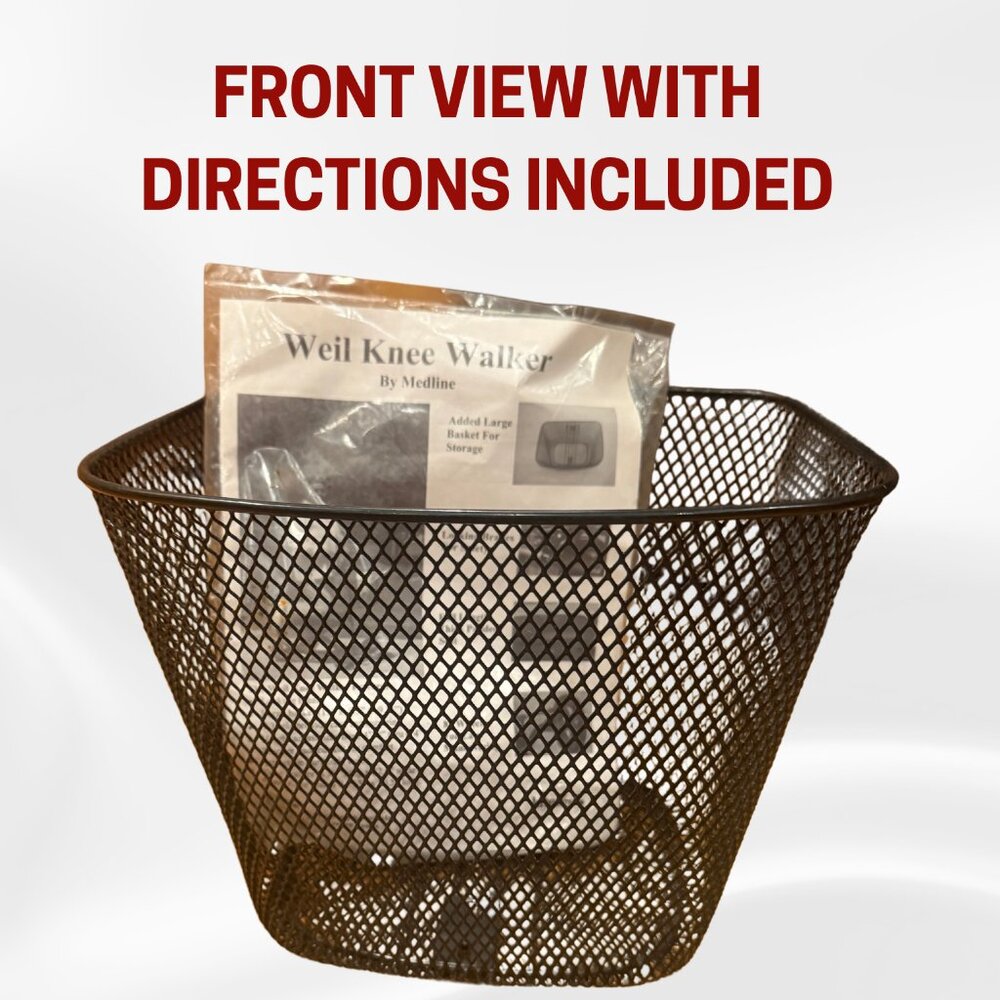 Medline Large Wire Storage Basket Black Mesh NEW w/ Hardware